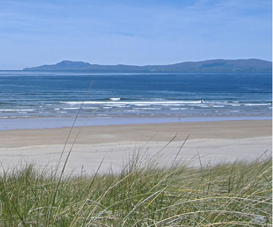 Beach, dunes and mountains on the Clear Paradigms home page